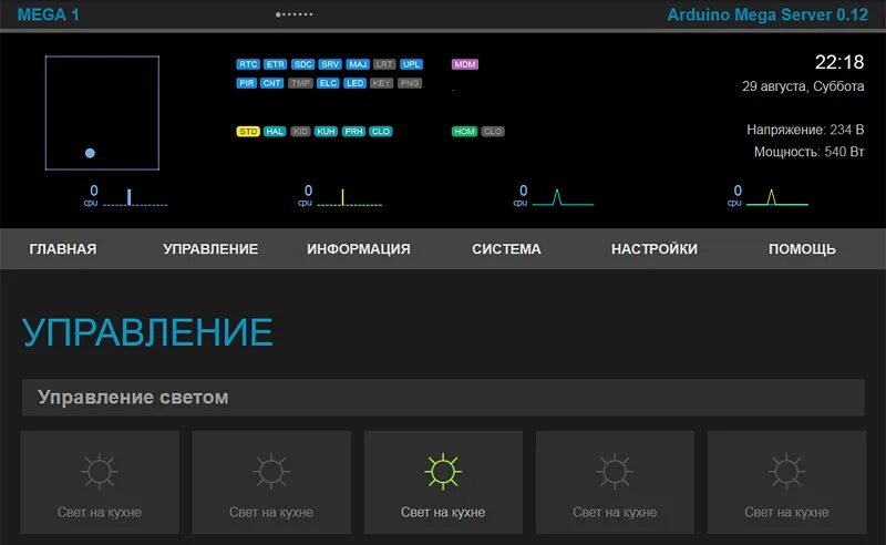 Интерфейсы управления сервером