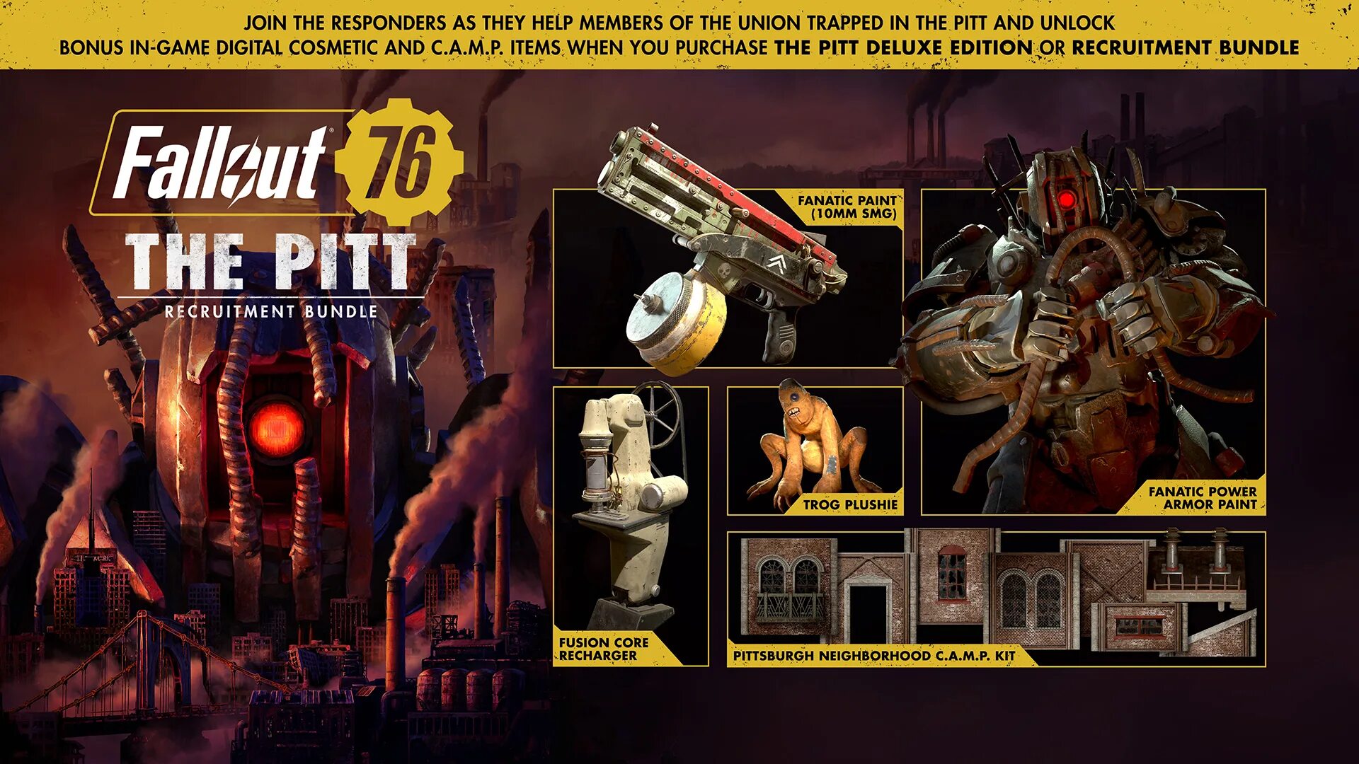 Fallout 76 пришелец захватчик. Экспедиция в питт фоллаут 76. fallout 76 expeditions the pitt. fallout 76 the pitt deluxe. fallout 76 пс4.