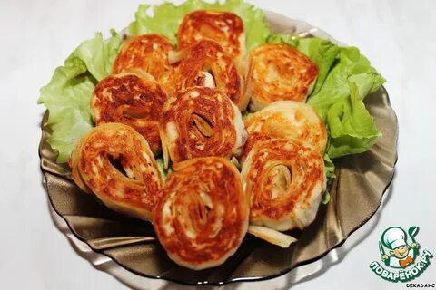 Рулетики обжаренные из лаваша с сыром