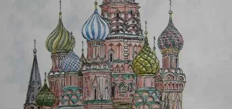 Храм василия блаженного карандашом