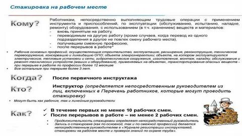 Формы стажировки на рабочем месте