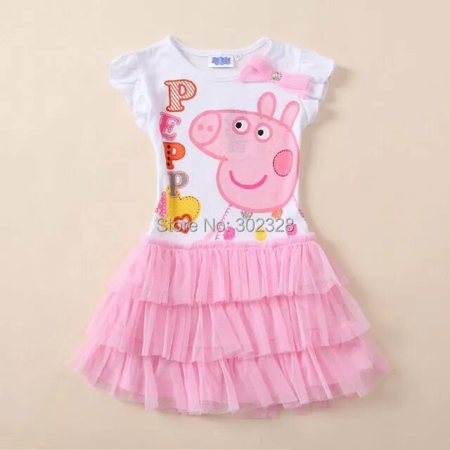 одежда для девочки. пеппа мадригаль костюм. платье со свинкой пеппой. розовое платье для девочки. свинка в платье.