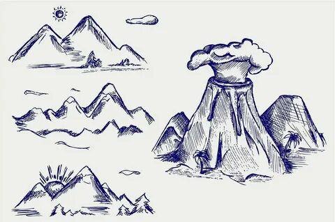 Нарисовать легко вулкан