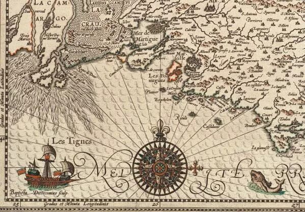 Перед вами фрагмент старой карты. Морские карты 17 века. старинные карты мореплавателей 17 века. старинные морские карты. старая морская карта.
