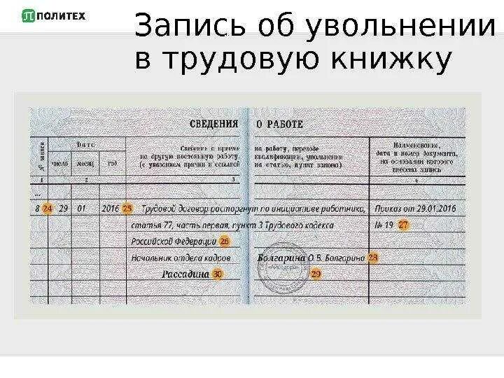 Трудовая увольнение по собственному желанию образец 2025. Запись об увольнении в трудовой книжке образец. уволена по собственному желанию запись в трудовой книжке образец. запись в трудовой книжке уволен по собственному желанию. заполнение трудовой книжки образец увольнение.