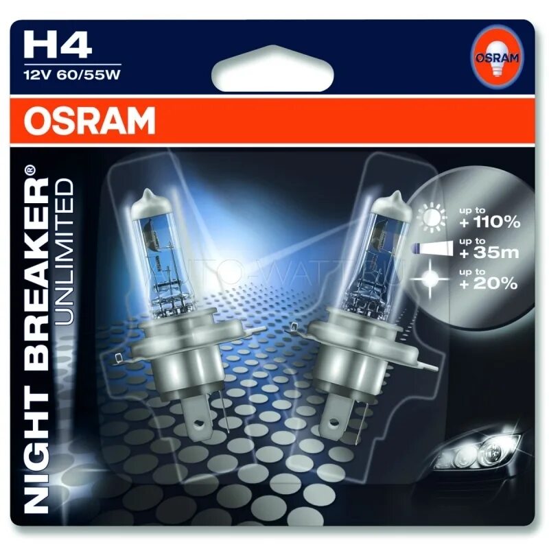 Лампа h7 Osram Night Breaker Unlimited. Осрам 64210 NBU. Osram Night Breaker Unlimited h7 12v 55w. Осрам +110 h7.