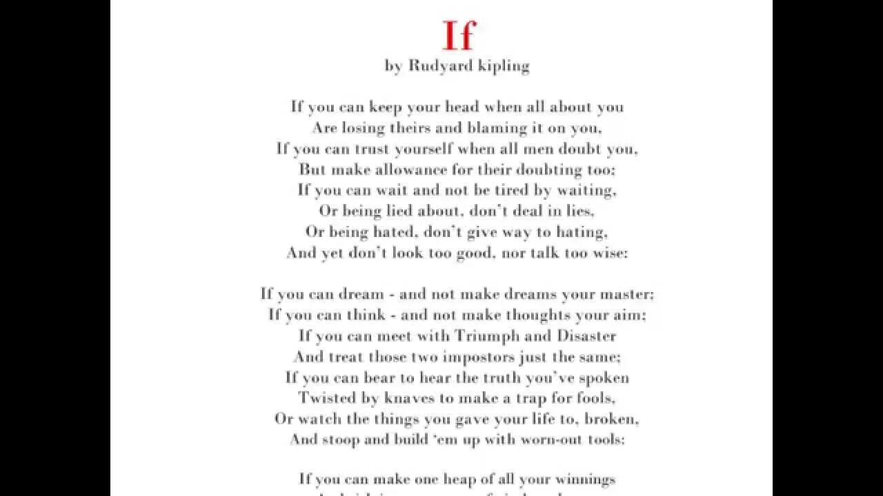 Стихотворение киплинга заповедь. If poem by Rudyard Kipling. If Rudyard Kipling текст. Стих if Киплинг. Стихотворение ИФ.