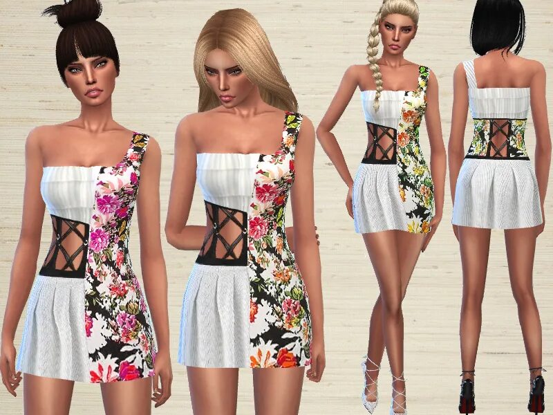 Моды симс 4 одежда наборы. Sims 4 flower dress. sims 4 floral dress. симс 4 цветочное платье. симс 4 двухцветное платье.