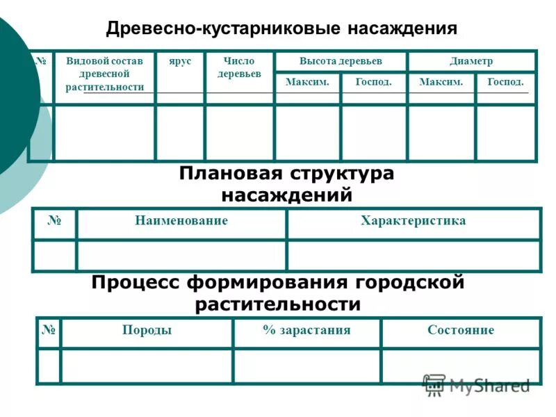 Структура плановых таблиц. Структура плановых таблиц