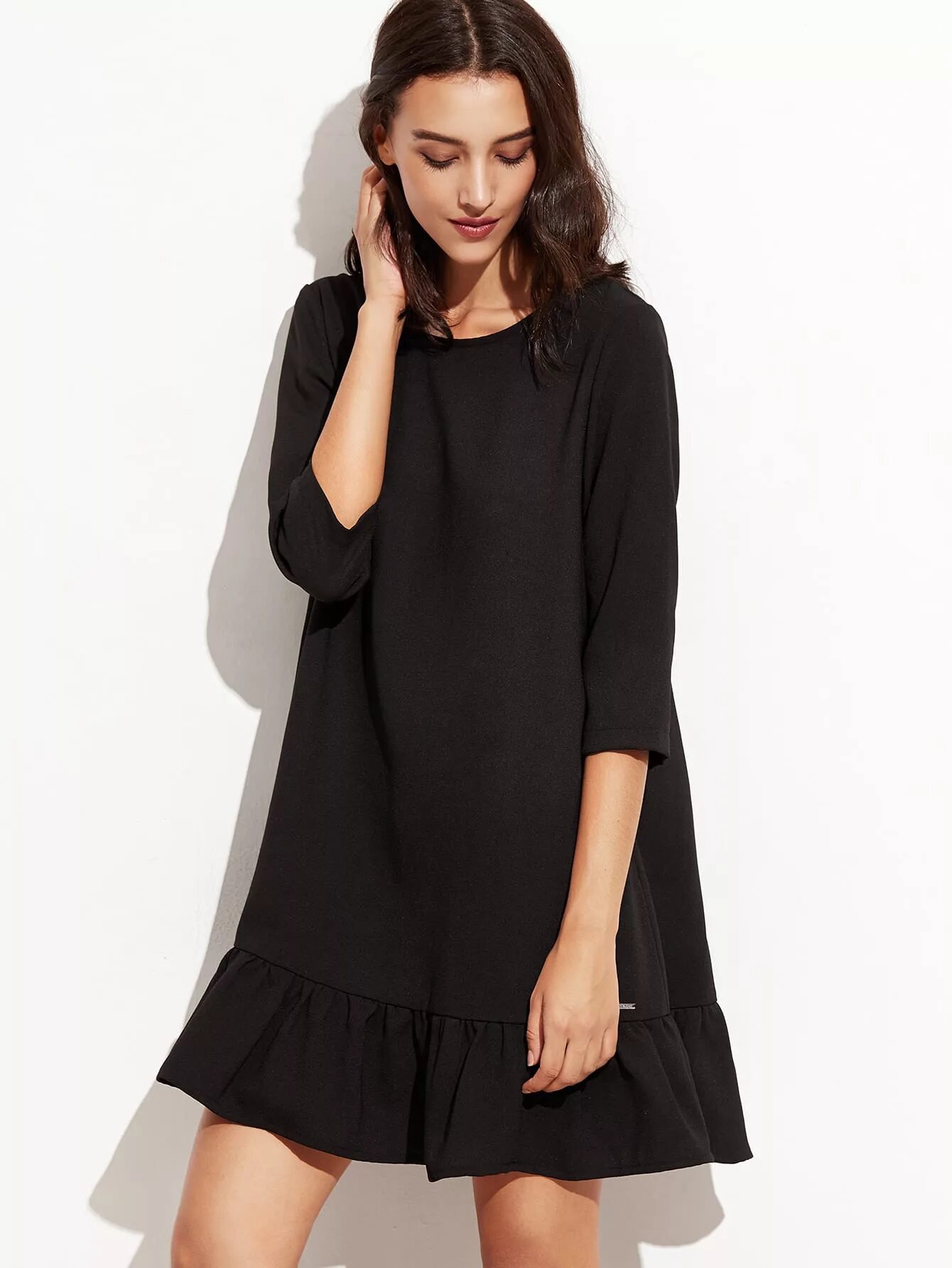 черное платье свободного кроя. черное платье свободного кроя. черное платье свободного кроя. платье шеин черное с рукавами. платье свободного кроя.