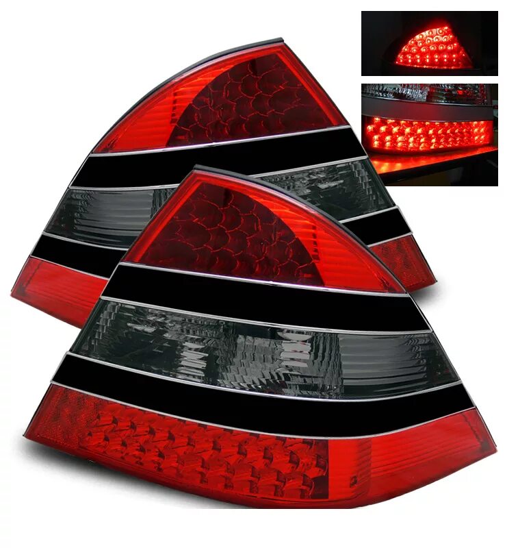 Фонарь задний внешн л+п (комплект) дизайн w221 полностью - led (диоды) с черн мо