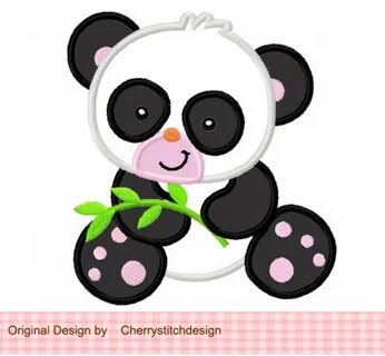 Panda à la Machine de broderie Applique Design 4 x 4 5 x 5 6 image 1.