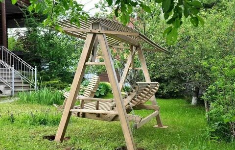 Качели своими руками из дерева для дачи