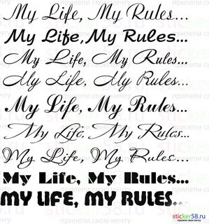 Тату надпись my Life my Rules