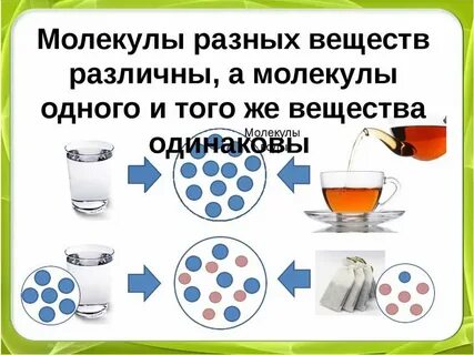 Молекулы различных веществ не отличаются друг