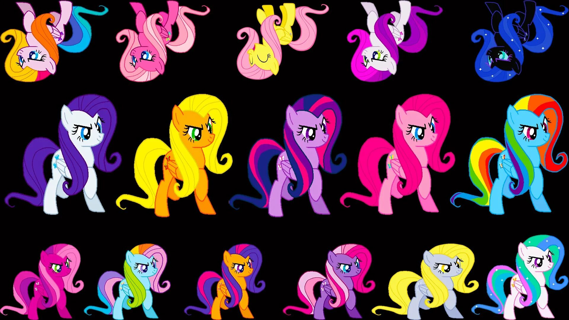Какого цвета пони. Mane6 swap. пони цветные. пони цвета. палитра всех пони.