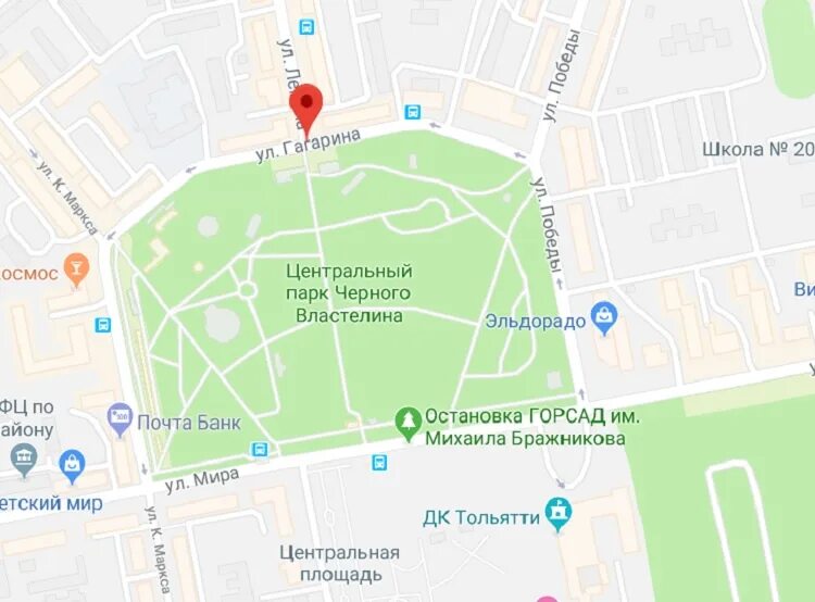 Маршрут до центрального парка. Карта центрального парка тольятти. парк черного властелина.