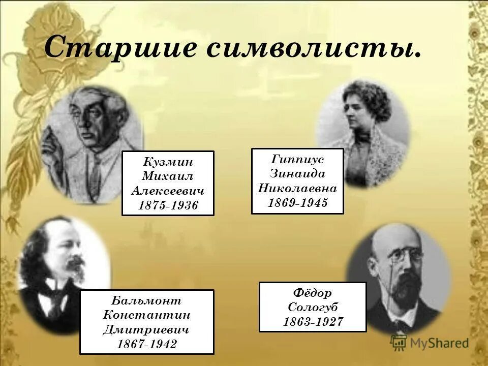 Гиппиус бальмонт. Старшие символисты. Писатели символисты. Старшие символисты серебряного века. Русские поэты символисты.