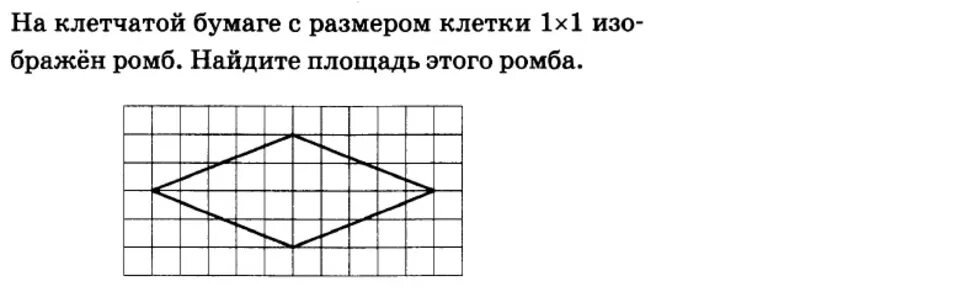 На клетчатой бумаге изображен ромб найдите площадь. Площадь ромба на клетчатой бумаге. найдите площадь ромба по клеткам.