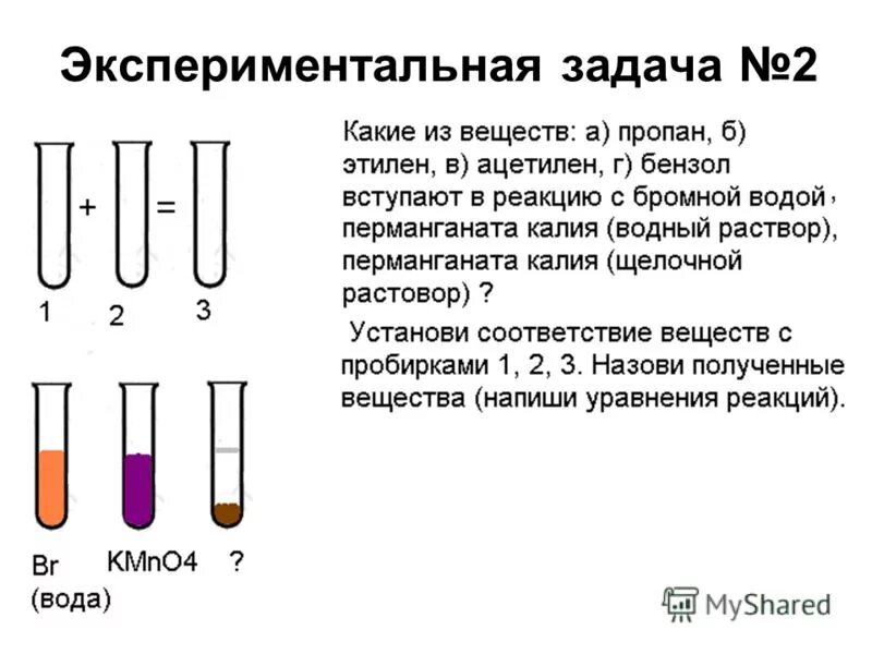 Экспериментальные задачи по органической химии