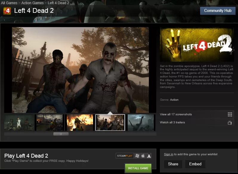 Сколько весит left 4 dead 2