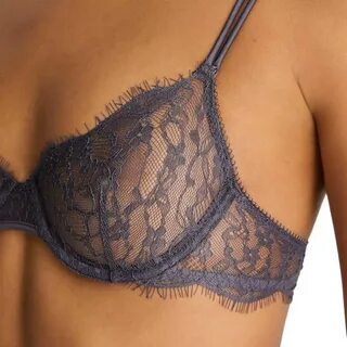 Бюстгальтер Oysho Floral Eyelash Lace Classic With Underwire, антрацит.