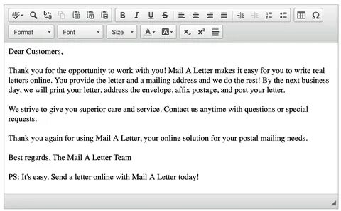E mail letter
