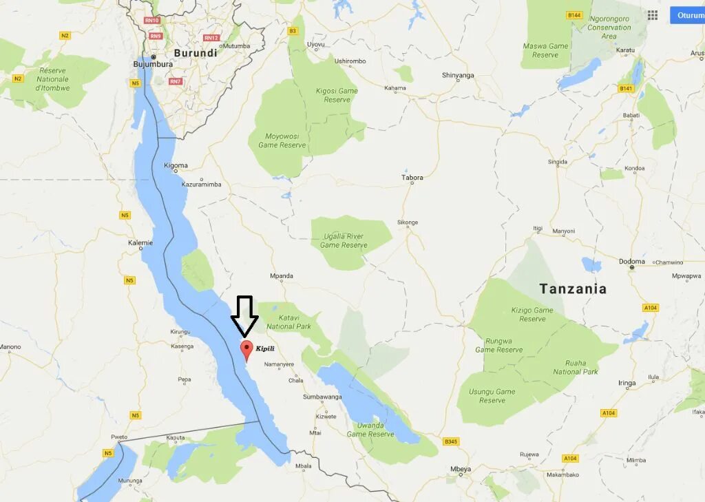 Map of the water system running into Lake Tanganyika (Compiled based on... Downl