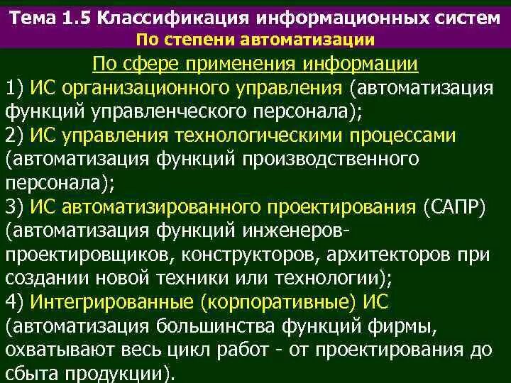 Предметы информационной системы