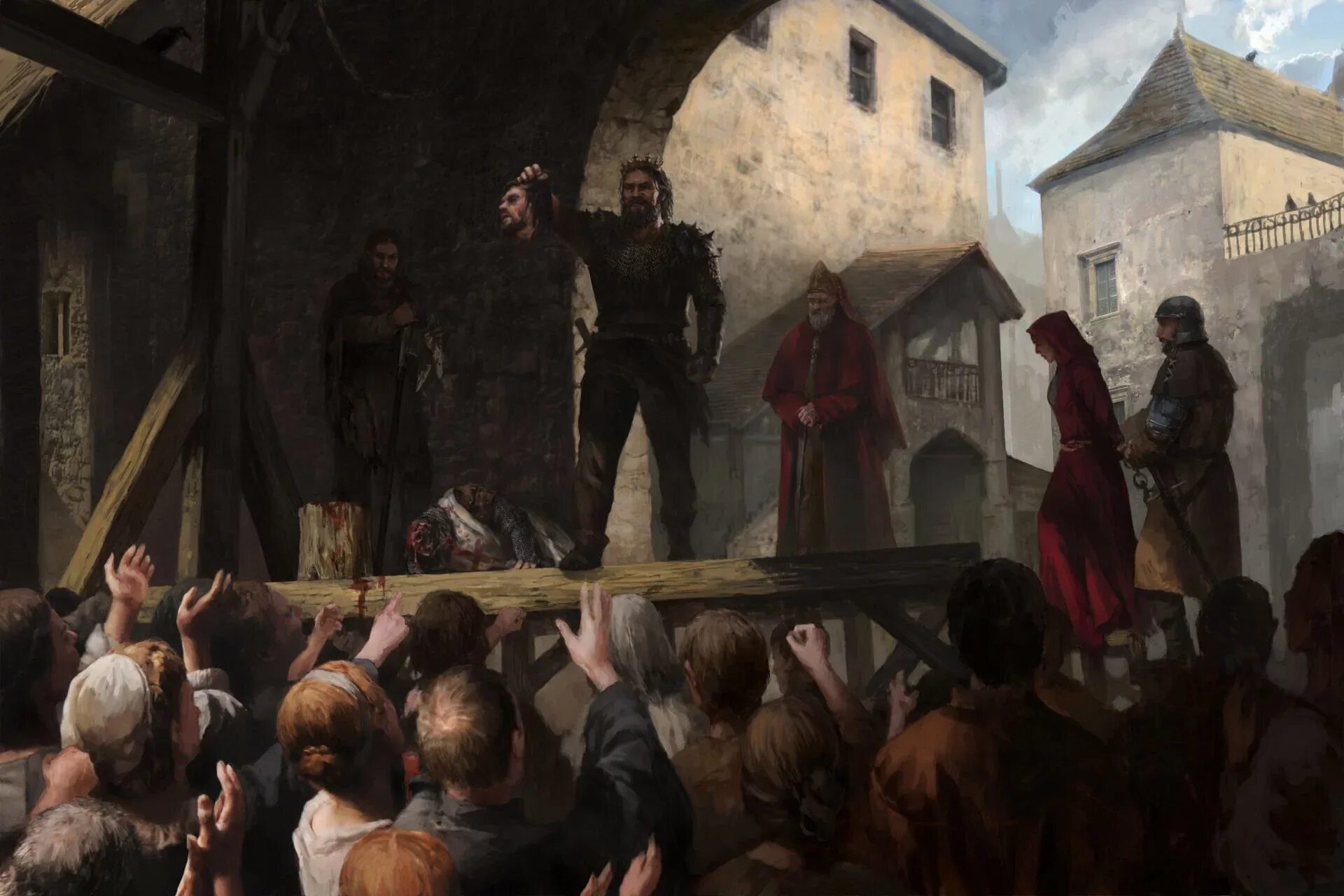 Что значит эшафот. Reign эшафот. средневековая толпа. средневековье арт. темные века средневековья.