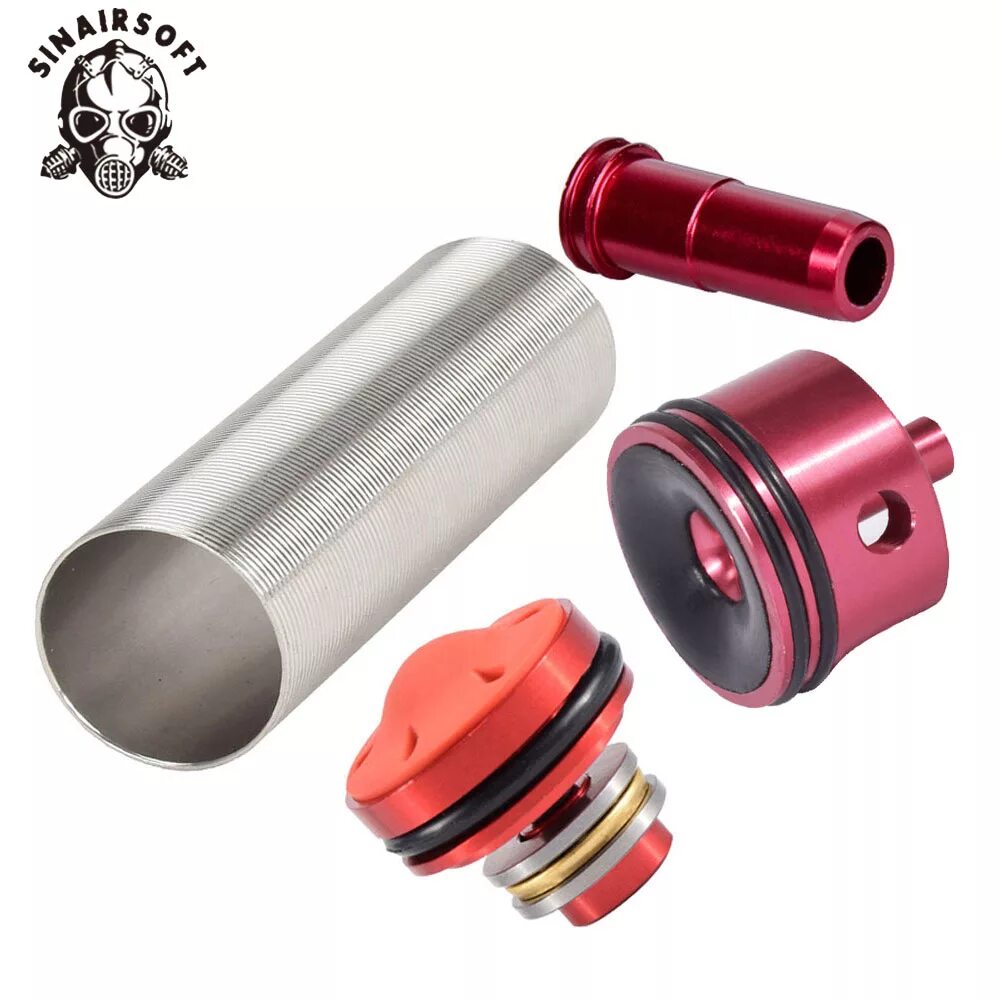 Цилиндр сопла. Поршневой цилиндр (we) cylinder set for m4 katana aeg m130. поршень страйкбол. голова поршня страйкбол. демпфер головки поршня страйкбол.