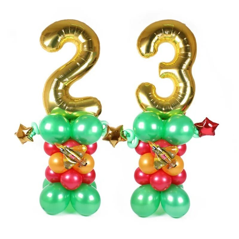 Цифра 23 шар. Украшение шарами на 23 февраля.