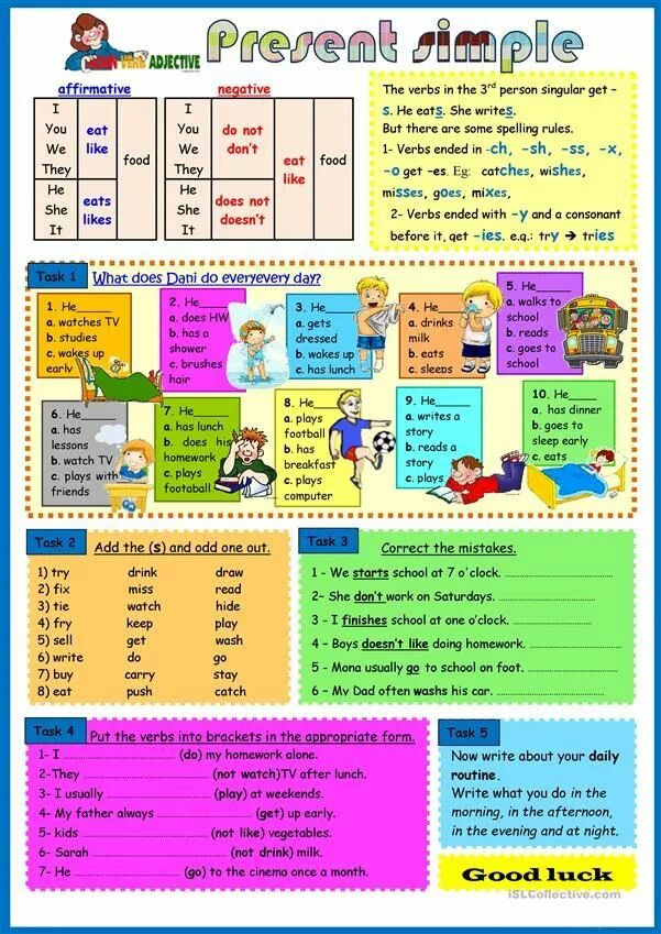 Грамматика present simple. Английский present simple Worksheet. English ESL present simple грамматика. English Worksheets present simple. Homework in the afternoon