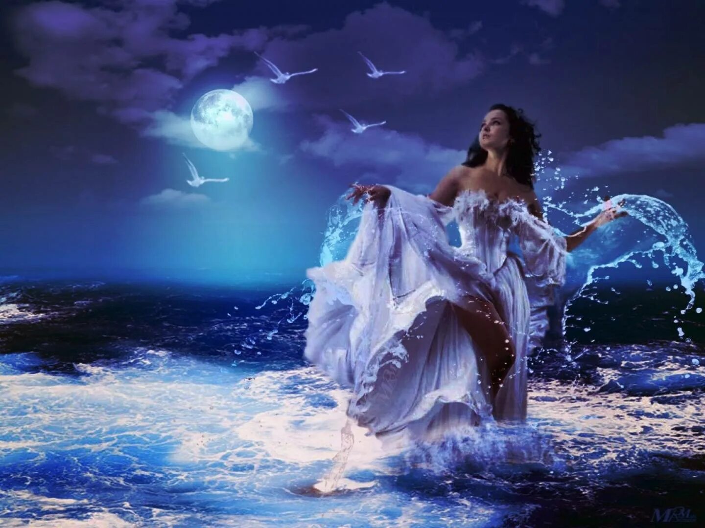 Песню волны дальние. Морская богиня Калипсо. Девушка-море. Девушка в волнах моря. Девушка у моря фэнтези.