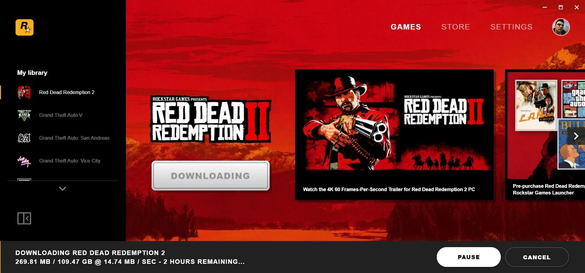 Ошибка при запуске приложения rdr 2