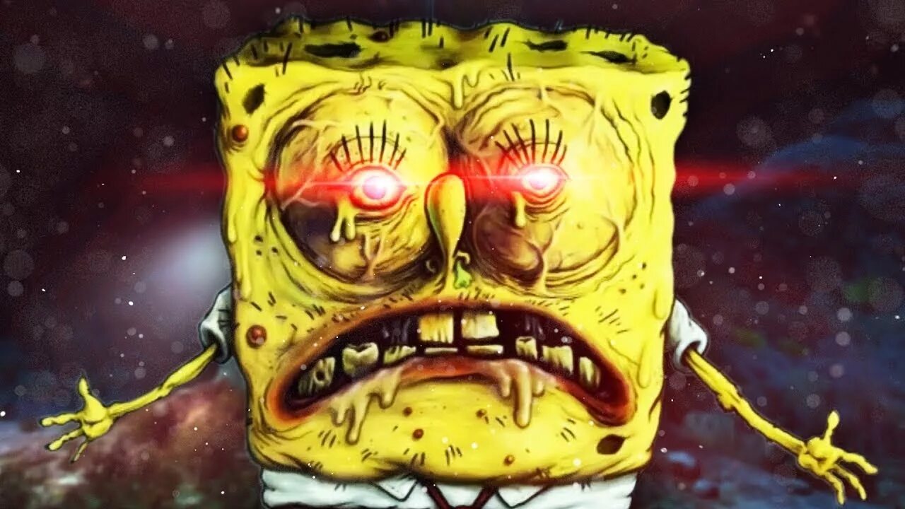 Губка боб злой. Злой спанч боб. Спанч спанч боб квадратные штаны. Horror sponge. Спанч боб ехе.