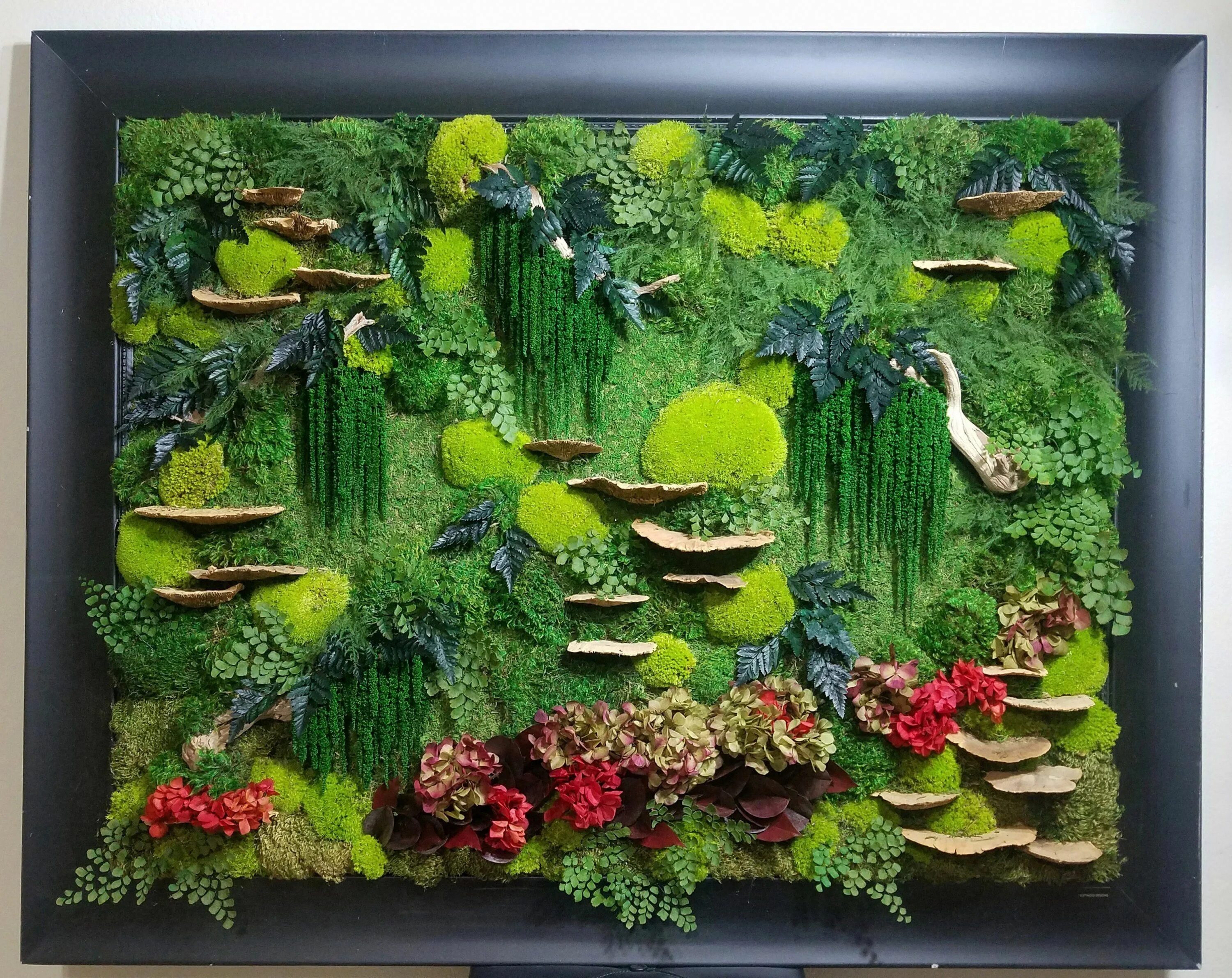 Купить живую картину. Панно с растениями. Декоративное панно. Панно из мха. Настенная композиция из искусственных растений.