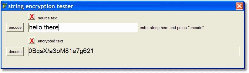 Encrypted string. Encrypted string