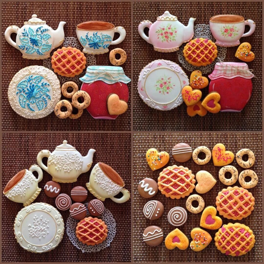Пряники чайные. Имбирные пряники чайник и чашка. Пряничный чайный сервиз. Пряничные чайные наборы. Печенье и пряники к чаю.