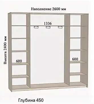 Шкаф купе 2 глубина