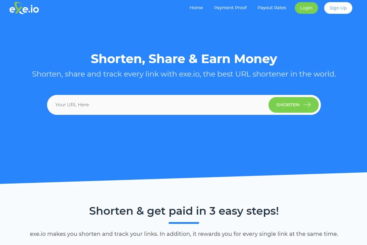 Link shortener. Exe.io. exe. io/619yilt. money link.