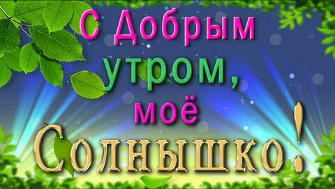 Доброе утро солнышко мое любимое