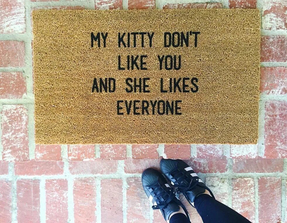 Funny Doormat. Коврик для двери юмор. Everyone likes her