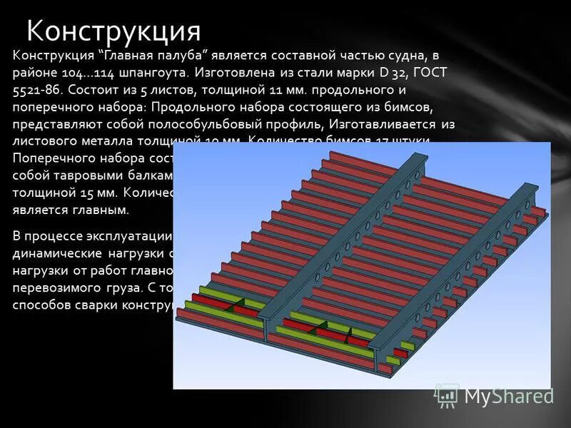 Материалов в конструкции представленной