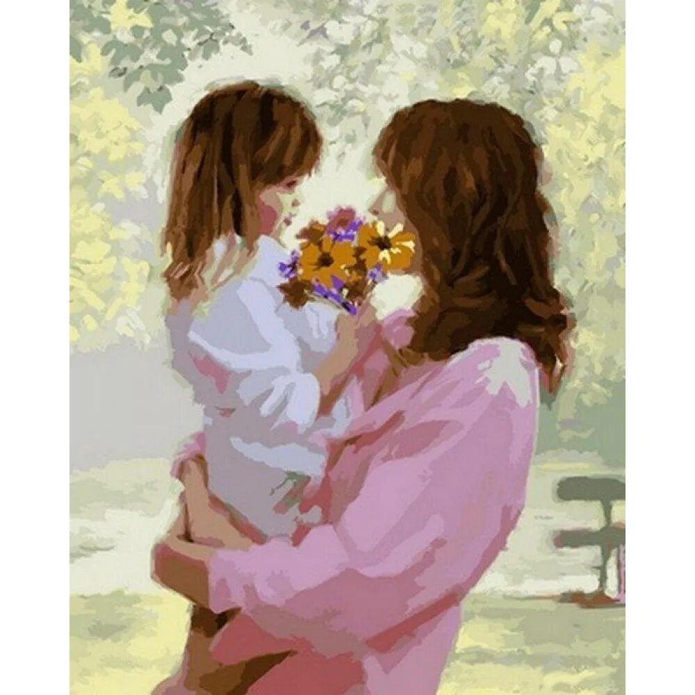 Номер мамаши. Мама и дочь картина. Мать и дочь живопись. Картина по номерам мама с дочкой. Картина по номерам мама с детьми.