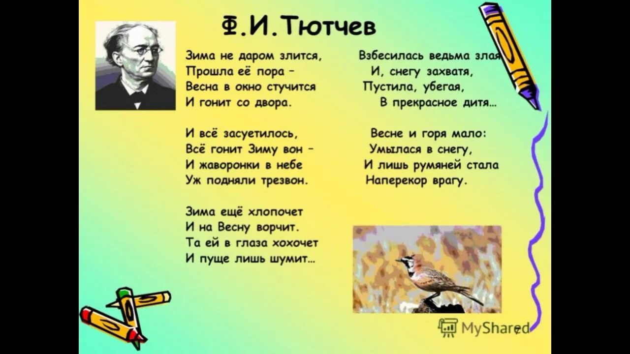 Тютчев птица