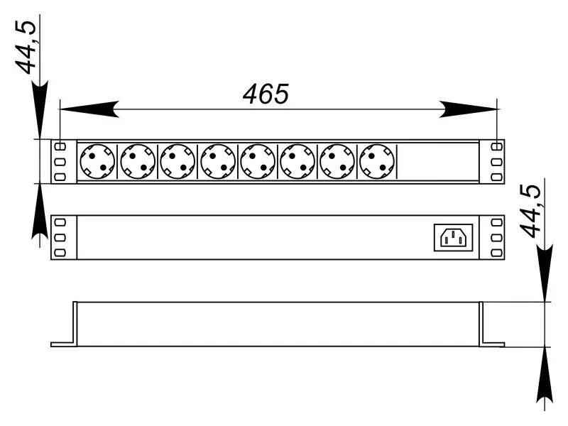 Блок розеток 1 Юнит. Блок розеток 220в/16а 19 1u, 8 розеток 2к+з шнур 2.5м rg03-004. PD.0805.000- rack5 блок розеток 19", 1u, 8 постов 2к+3, отсоединяемый шнур. Блок розеток 1u 8 розеток монтажный размер. Высота в юнитах