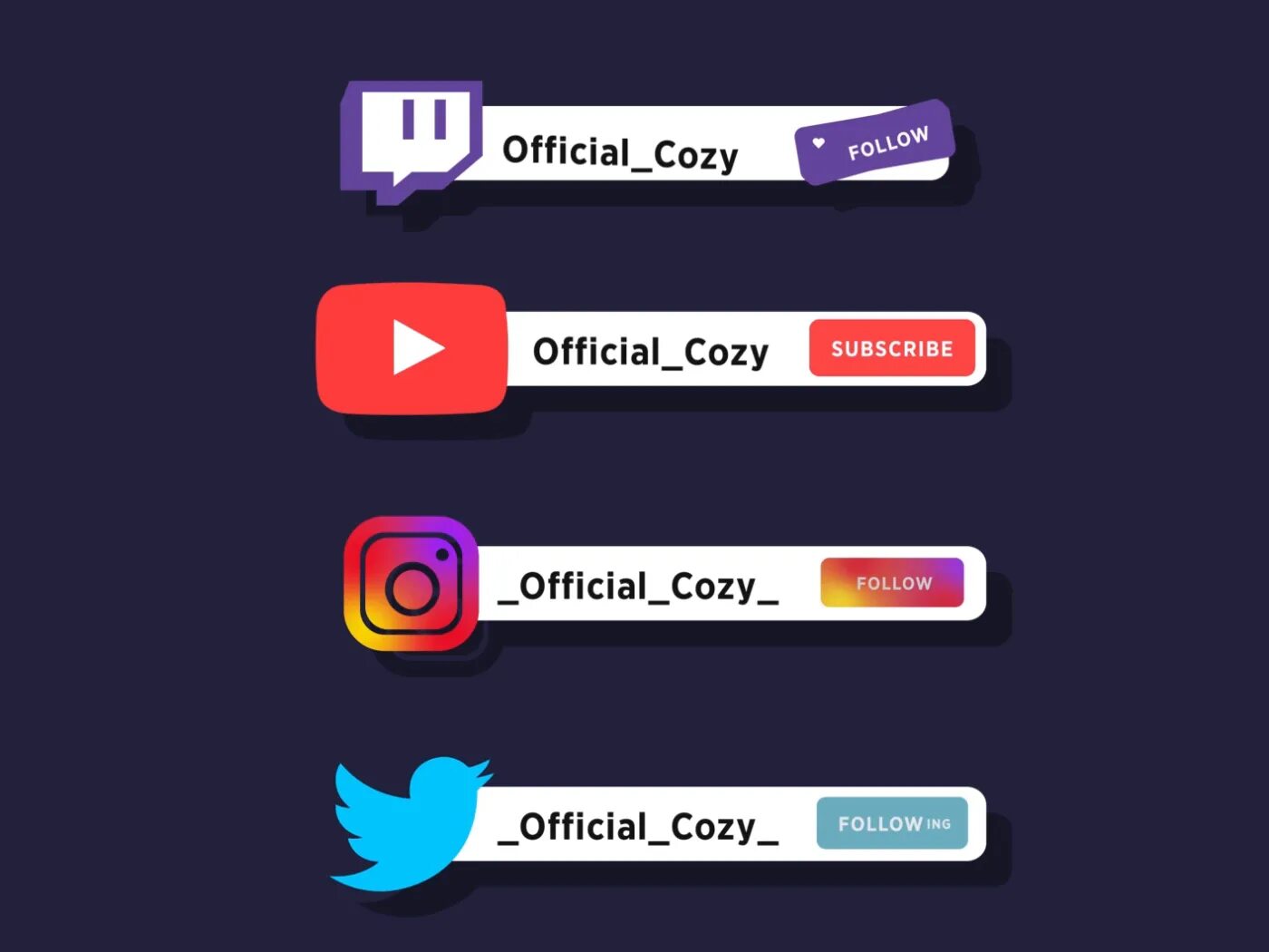 Twitch follow check. Lower third social media png. follow twitch. youtube lower third. lower thirds instagram png.