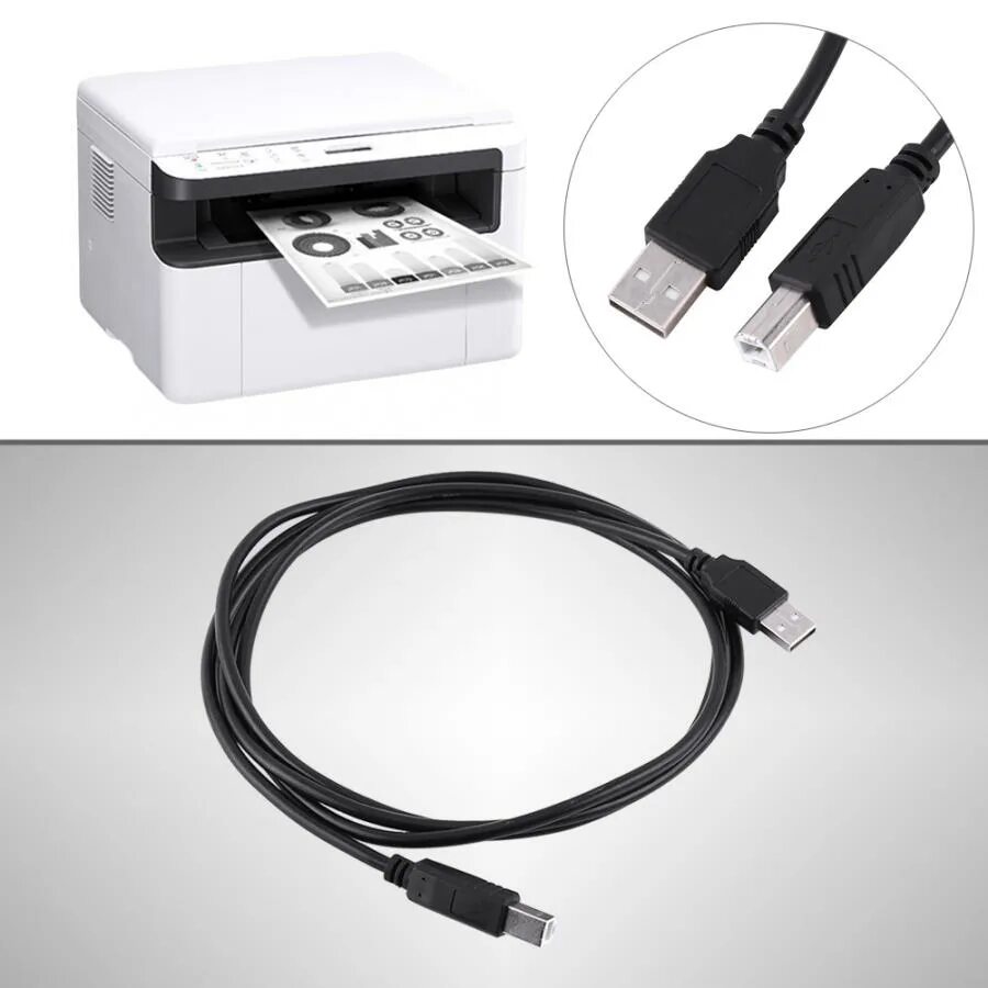 Кабель для подключения принтера, МФУ, оргтехники, USB 2.0, с фильтром, 5 метра,