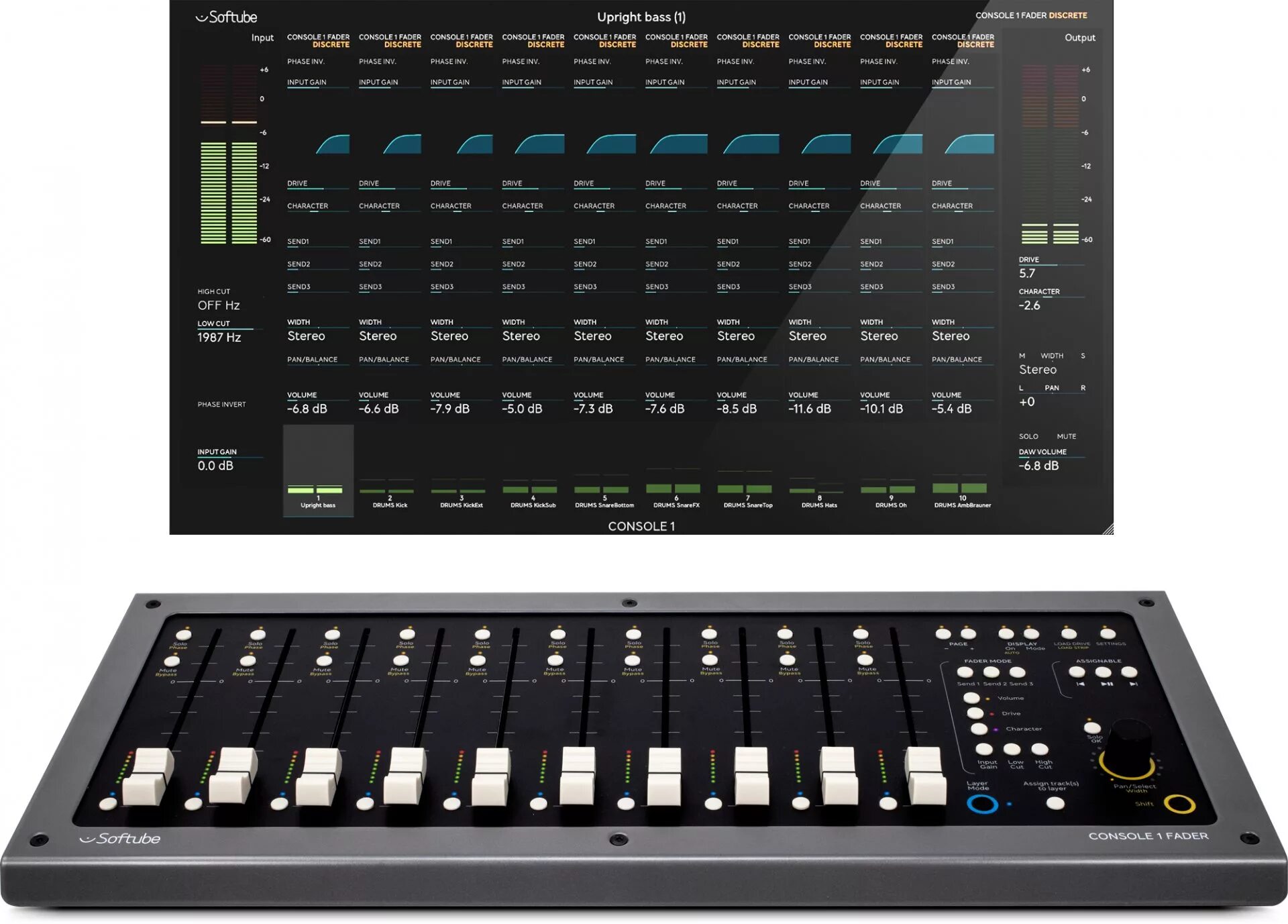 Fader. Фейдер на микшерный пульт. softube console 1 fader. программный микшер управляемый по миди. фейдер громкости.